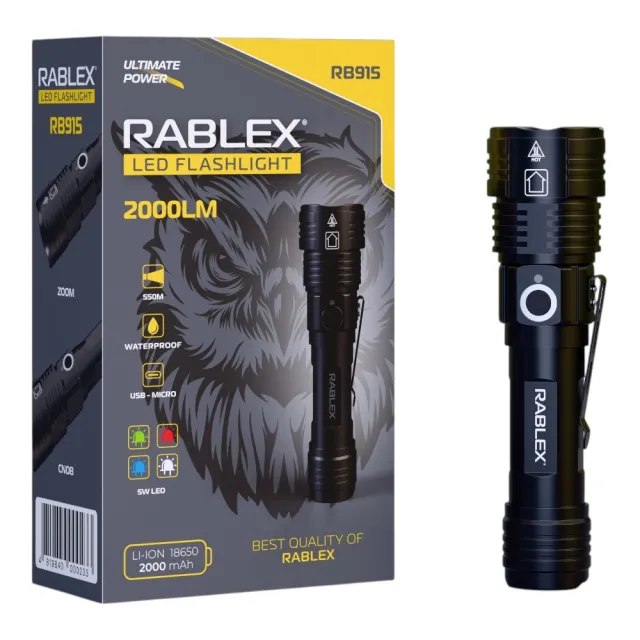 1 - Ліхтар ручний Rablex RB915 (білий+червоний+синій+зелений)