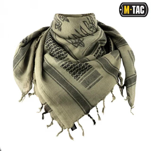 1 - Шарф шемаг, арафатка M-Tac с тризубом. Зеленый