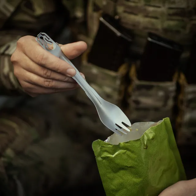 5 - Набір столових приборів M-Tac роз'ємний (ложка+виделка+ніж). Сірий