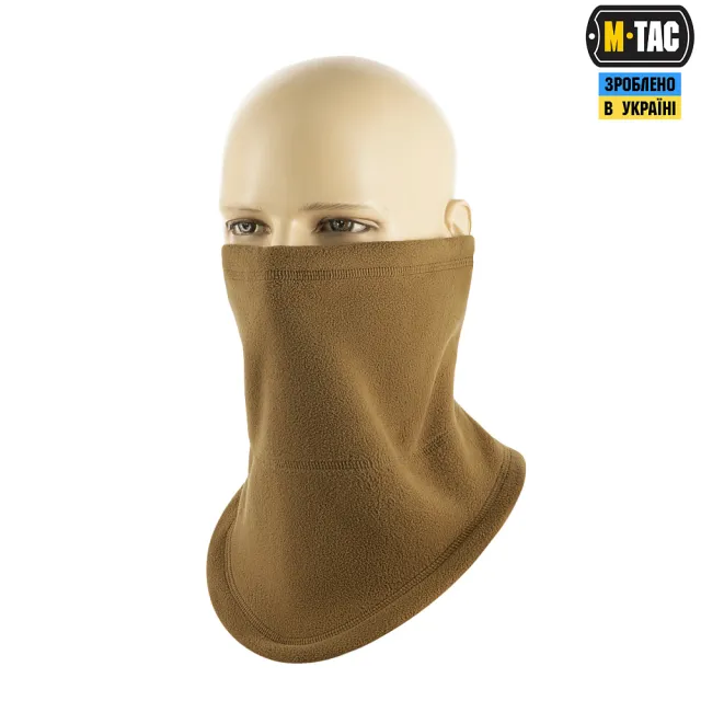 1 - Флисовый бафф, шарф M-Tac Elite Fleece анатомический с затяжкой. Койот