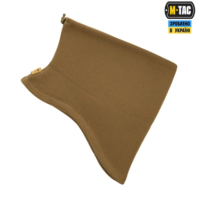 3 - Флисовый бафф, шарф M-Tac Elite Fleece анатомический с затяжкой. Койот