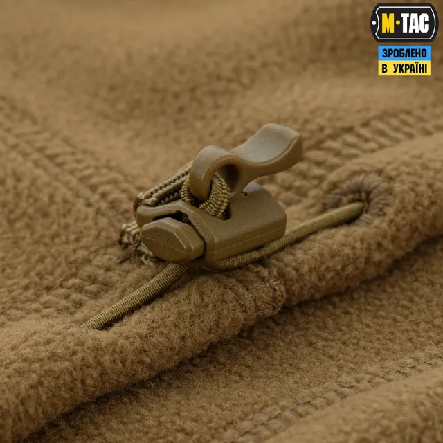4 - Флисовый бафф, шарф M-Tac Elite Fleece анатомический с затяжкой. Койот