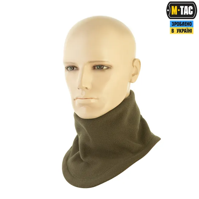 2 - Флисовый бафф, шарф M-Tac Elite Fleece анатомический с затяжкой. Олива
