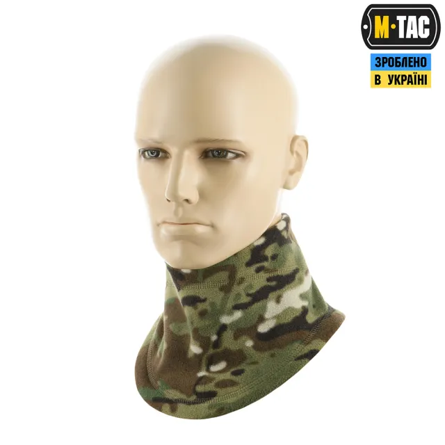 2 - Флисовый бафф, шарф M-Tac Elite Fleece анатомический с затяжкой. Мультикам
