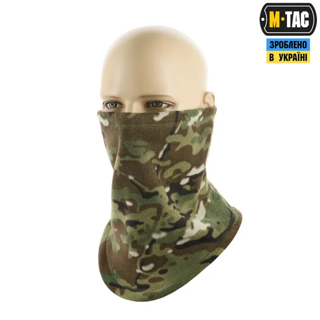 1 - Флисовый бафф, шарф M-Tac Elite Fleece анатомический с затяжкой. Мультикам