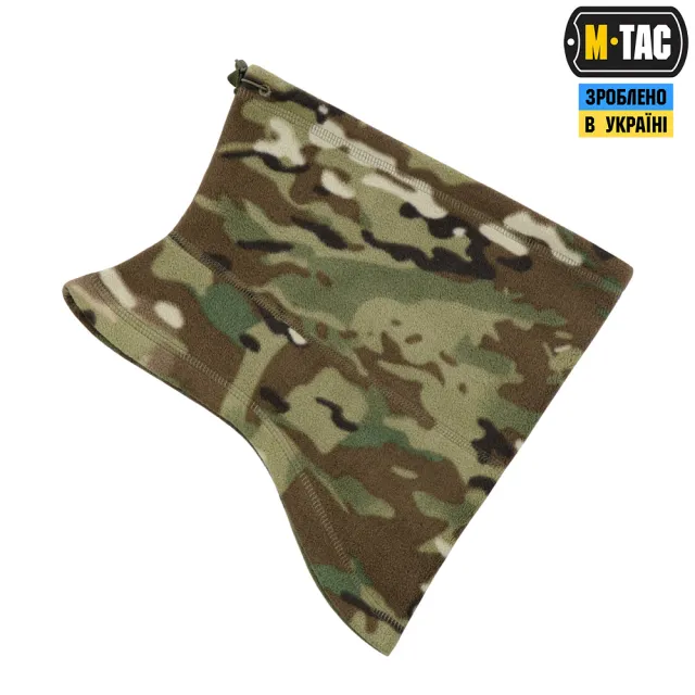 3 - Флисовый бафф, шарф M-Tac Elite Fleece анатомический с затяжкой. Мультикам