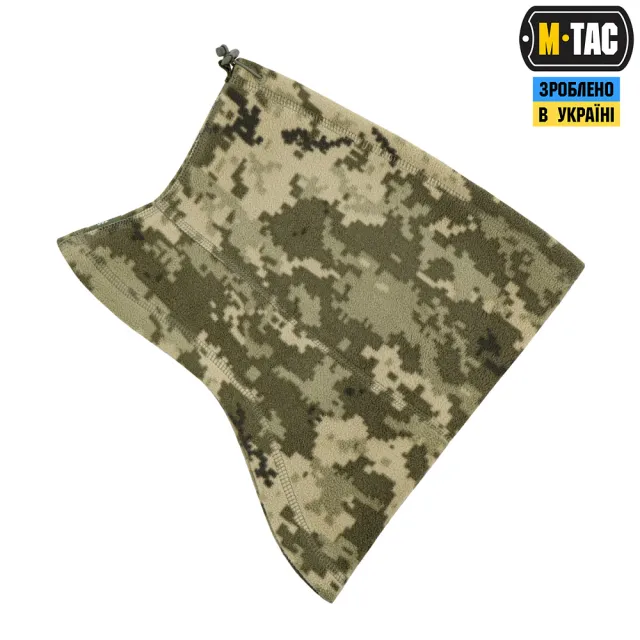 3 - Флисовый бафф, шарф M-Tac Elite Fleece анатомический с затяжкой. Пиксель