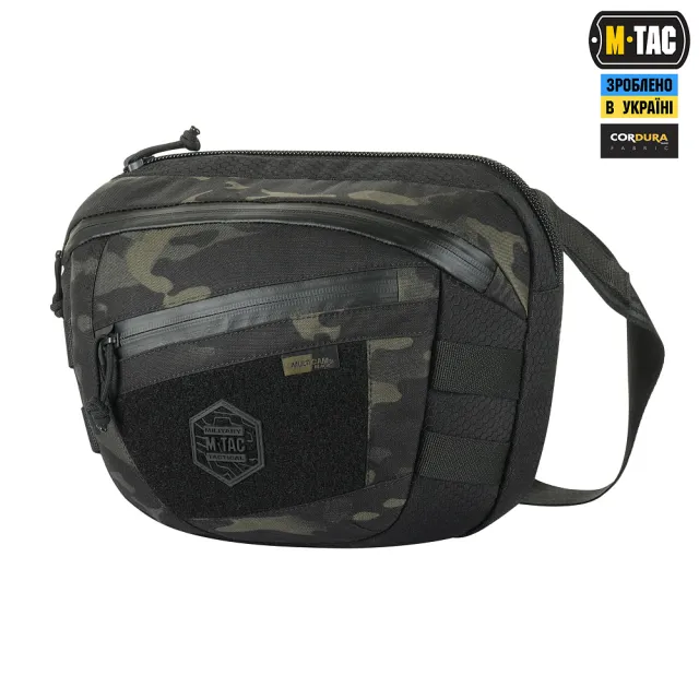 1 - Сумка через плече M-Tac Sphaera Hex Hardsling Bag Elite Large з липучкою. Мультикам чорний