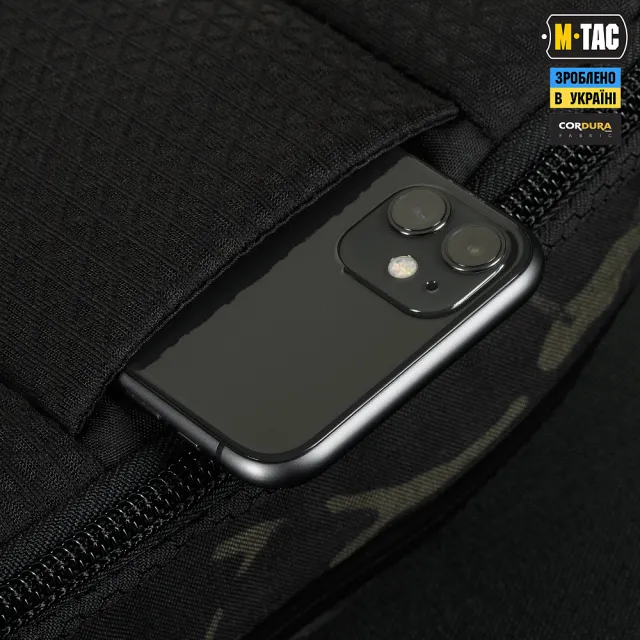 8 - Сумка через плече M-Tac Sphaera Hex Hardsling Bag Elite Large з липучкою. Мультикам чорний