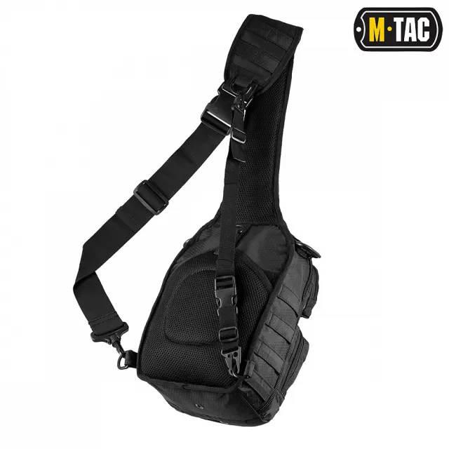 2 - Тактична сумка через плече M-Tac Urban Line City Hunter Hexagon. Чорний