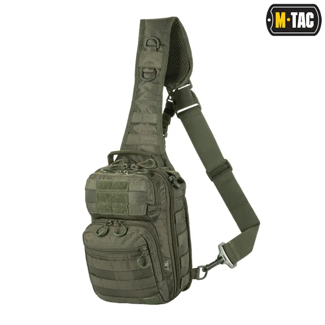 1 - Тактична сумка через плече M-Tac Urban Line City Hunter Hexagon. Олива