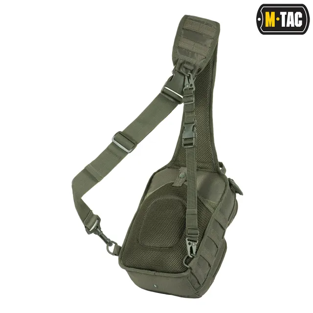 2 - Тактична сумка через плече M-Tac Urban Line City Hunter Hexagon. Олива