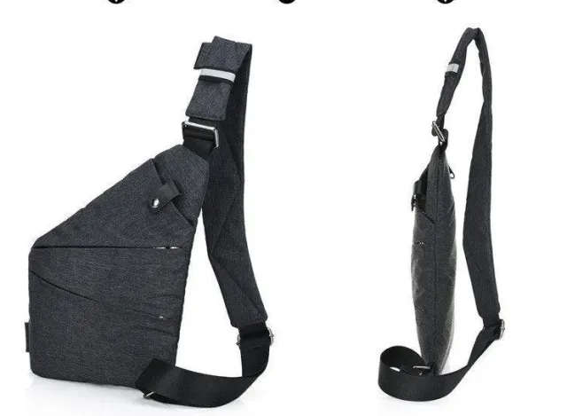 1 - Сумка месенджер Crossbody 4634 кобура. Графіт