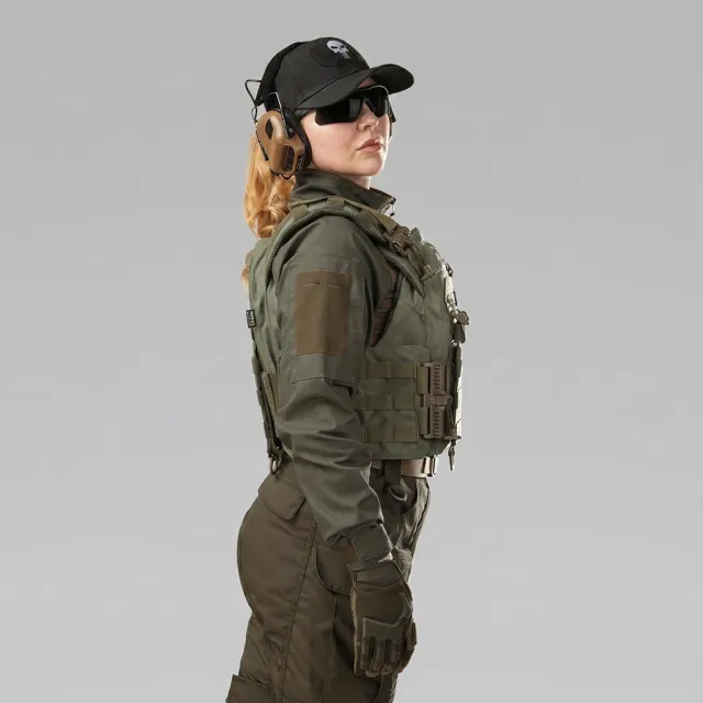6 - Плитоноска жіноча Warmor gen.3 FL SPECPROM (for Ladies). Без підсумків. Зі швидким боковим та верхнім скиданням (без плит). Олива