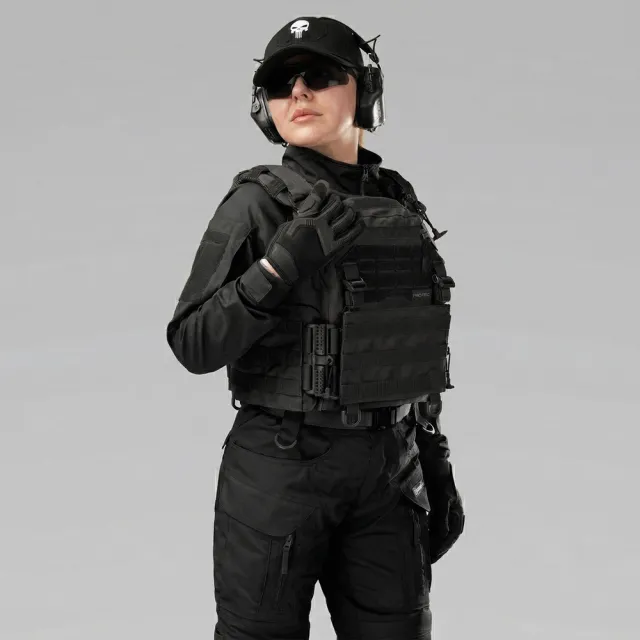 5 - Плитоноска жіноча Warmor gen.3 FL SPECPROM (for Ladies). Без підсумків. Зі швидким боковим та верхнім скиданням (без плит). Чорний