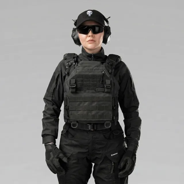 6 - Плитоноска жіноча Warmor gen.3 FL SPECPROM (for Ladies). Без підсумків. Зі швидким боковим та верхнім скиданням (без плит). Чорний