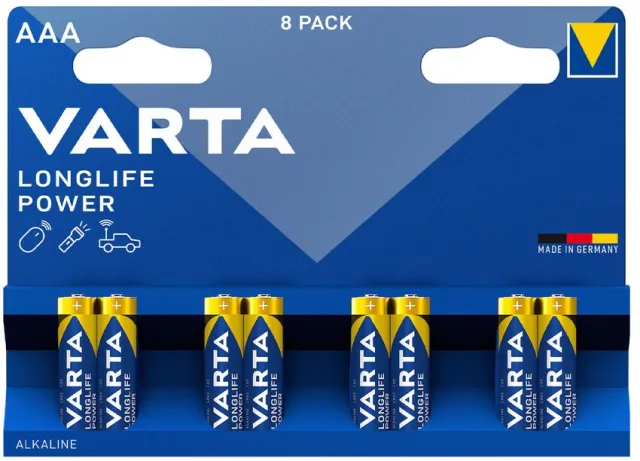 1 - Батарейки Varta LR3/AAA Longlife Power Alkaline, 8 шт