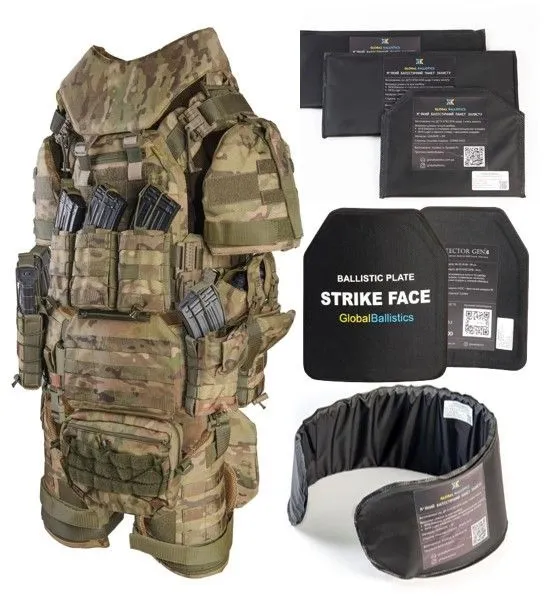3 - Бронежилет 6 класу Warmor Gen.3 FullSet SPECPROM. Балістичні пакети 1 класу. Мультикам