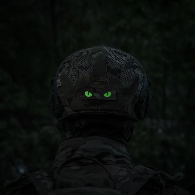9 - Шеврон-нашивка M-Tac Cat Eyes Laser Cut. Мультикам з зеленими очима