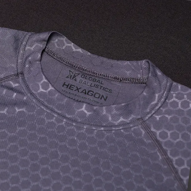 7 - Футболка тактическая Global Ballistics Hexagon. Серый
