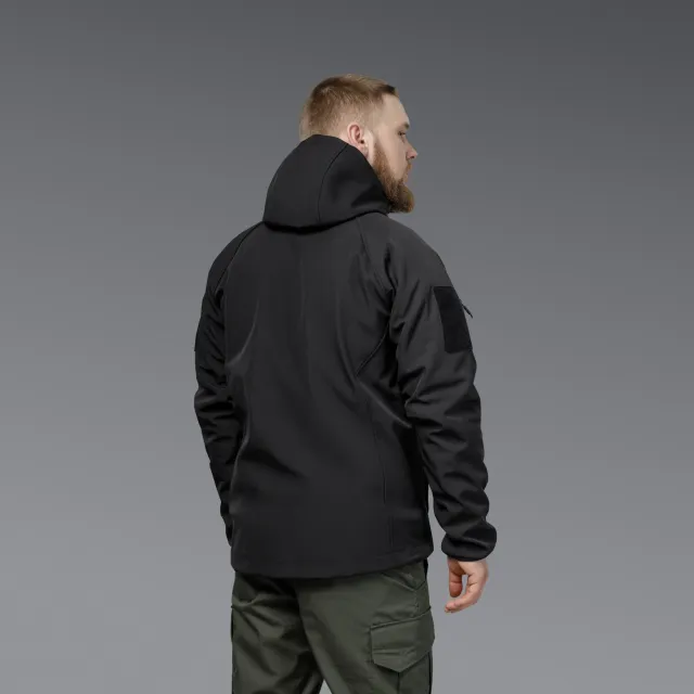 3 - Куртка тактична SoftShell APEX Flex. Осінь-Весна Чорний. Розмір S