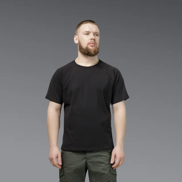 5 - Футболка Urban Cotton. Хлопок/эластан. Черная. Размер S