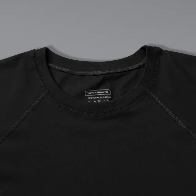 11 - Футболка Urban Cotton. Хлопок/эластан. Черная. Размер S