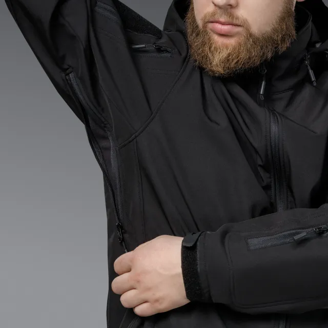 13 - Куртка тактична SoftShell APEX Shield Storm. Осінь-Весна Чорний. Розмір XL