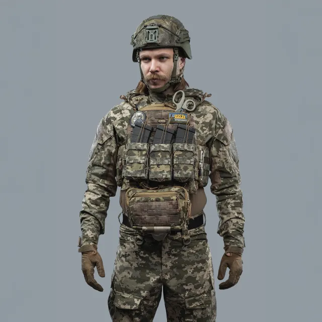 3 - Плитоноска TUR PRO Gen 1 (Комплект 4 підсумки) з боковими карманами, системою швидкого скидання. Molle. Колір Піксель. Розмір L
