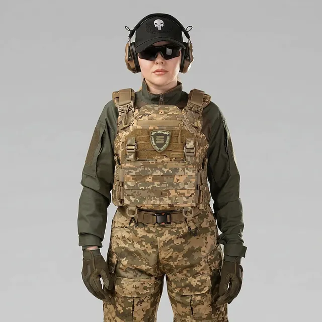 5 - Плитоноска жіноча Warmor gen.3 FL SPECPROM (for Ladies). Без підсумків. Зі швидким боковим та верхнім скиданням (без плит). Піксель