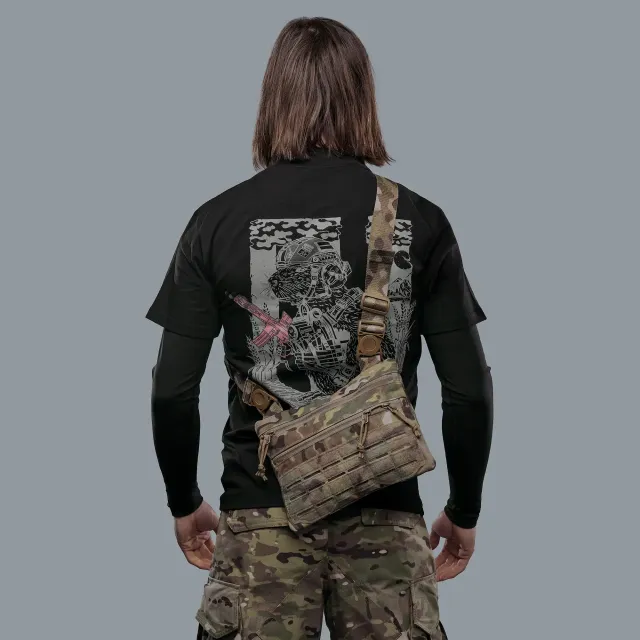 2 - Плечова однолямкова сумка. Збільшена. Cordura 1000D Мультикам