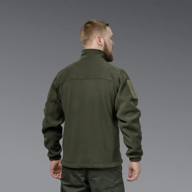 7 - Флісова тактична кофта на блискавці. Олива. Polyester. Розмір L