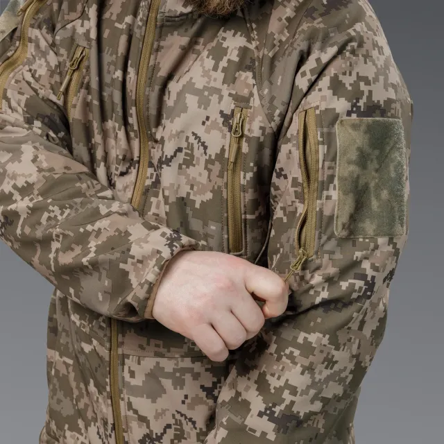 10 - Куртка тактична SoftShell APEX Flex. Осінь-Весна Піксель. Розмір M