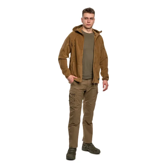 4 - Флісова куртка-кофта Helikon Patriot Mk2 Hybrid. Койот