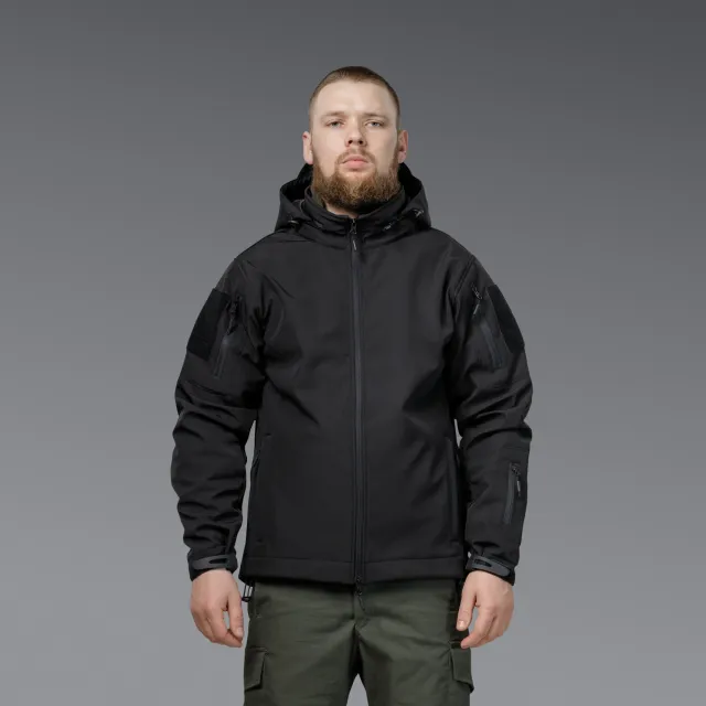 2 - Куртка тактична SoftShell APEX Shield Storm. Осінь-Весна Чорний. Розмір XL