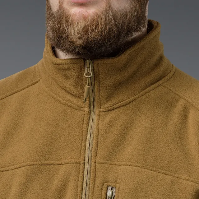 9 - Флісова тактична кофта на блискавці. Койот. Polyester. Розмір XL