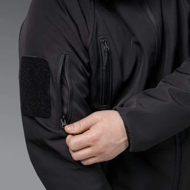 10 - Куртка тактична SoftShell APEX Flex. Осінь-Весна Чорний. Розмір S