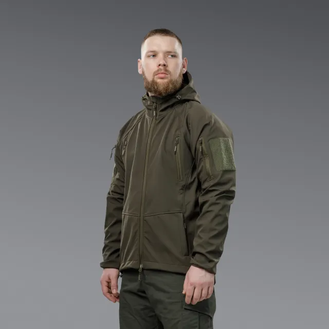 2 - Куртка тактична SoftShell APEX Flex. Осінь-Весна Олива. Розмір S