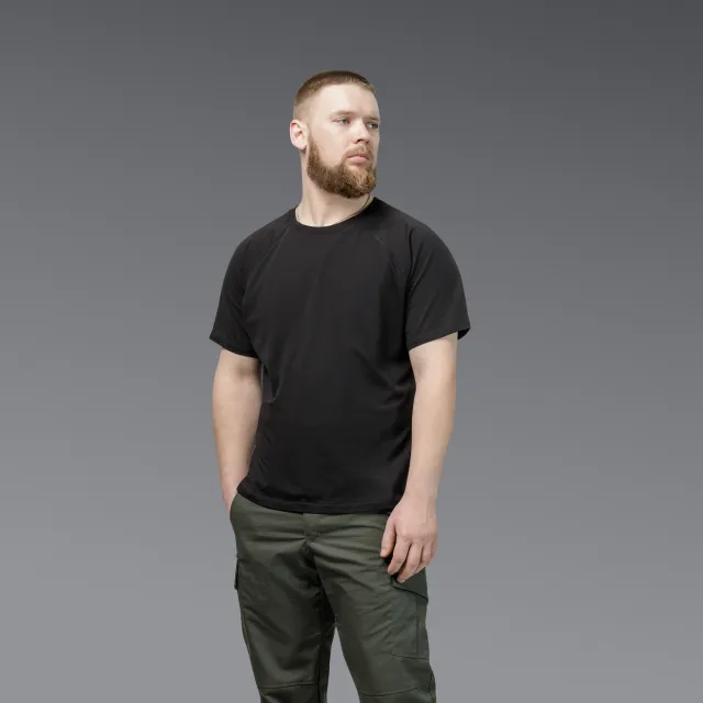 7 - Футболка Urban Cotton. Хлопок/эластан. Черная. Размер S