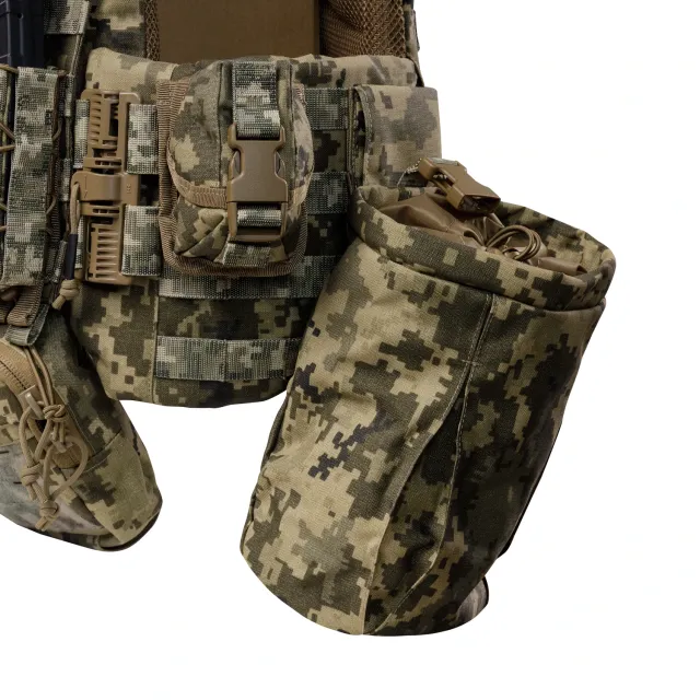 14 - Плитоноска TUR PRO Gen 2, (Комплект 7 підсумків) з системою швидкого скидання. Molle. Колір Піксель. Розмір M.