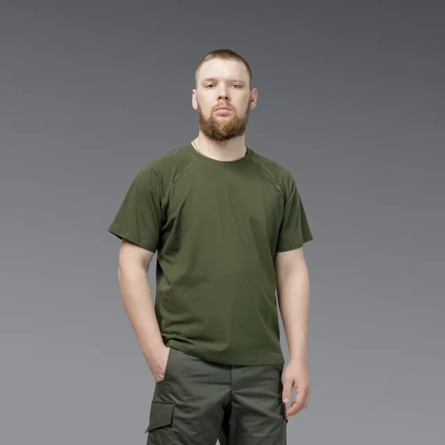 5 - Футболка Urban Cotton. Бавовна/еластан. Олива. Розмір XXL