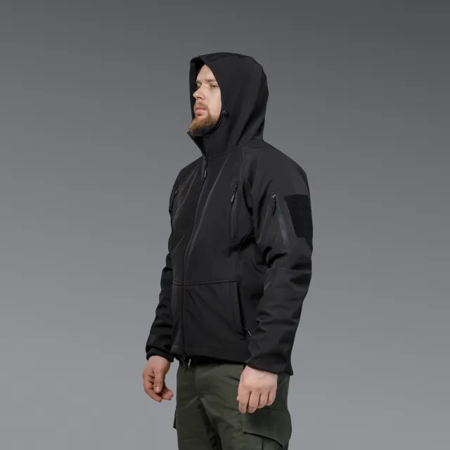 6 - Куртка тактична SoftShell APEX Flex. Осінь-Весна Чорний. Розмір S