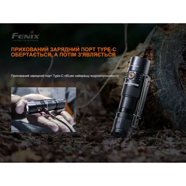 14 - Ліхтар ручний Fenix PD25R. Чорний