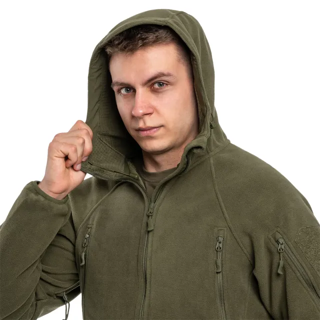 8 - Флисовая куртка-кофта Helikon Patriot Mk2 Hybrid. Олива