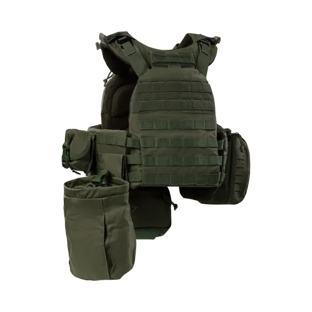 10 - Плитоноска TUR PRO Gen 2, (Комплект 7 підсумків) з системою швидкого скидання. Molle. Колір Олива. Розмір M.