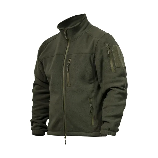 1 - Флісова тактична кофта на блискавці. Олива. Polyester. Розмір L