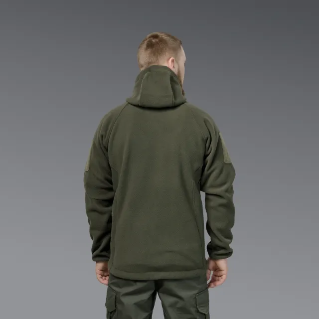 3 - Флісова тактична кофта з капюшоном. Олива. Polyester. Розмір S