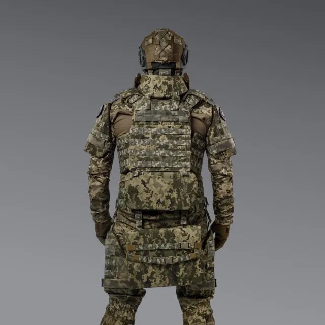 4 - Балістичний захист попереку 1-го класу захисту. CORDURA 1000D. Піксель