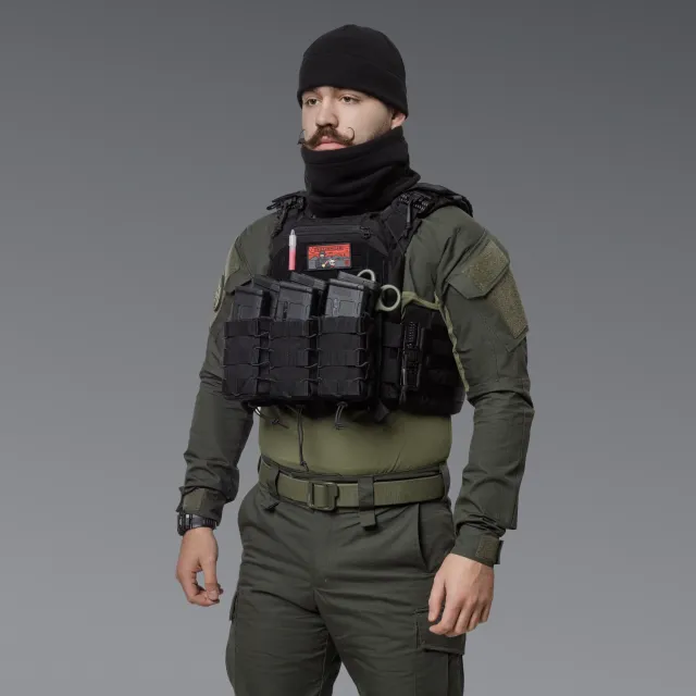 8 - Комплект Winter Tactical Kit: Бафф + Шапка Черный. Размер S-M