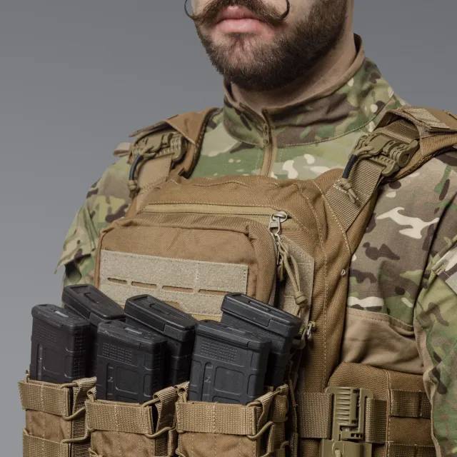 3 - Нагрудный админ-подсумок. MOLLE. Тактический подсумок. Койот